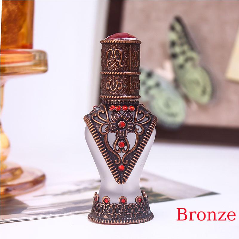 8mL Arabian Style Antiqued Metal Arabian Style Essential Oil Bottles Refillable Perfume Bottles Decoration Gifts бронзовый