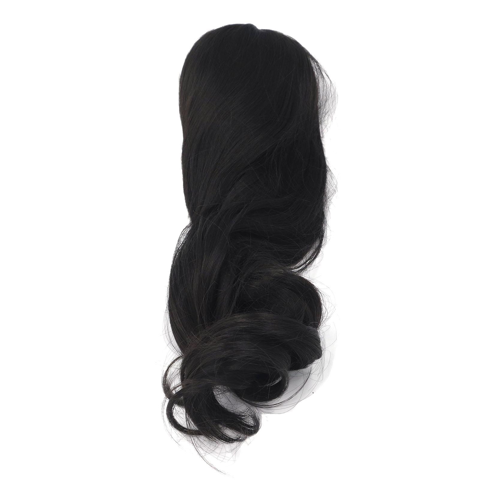 

Doll Wig Long Curly Soft Silk Comfortable Touch 1 3 Ball Jointed Doll Hair for 22‑23cm Head Circumference Black