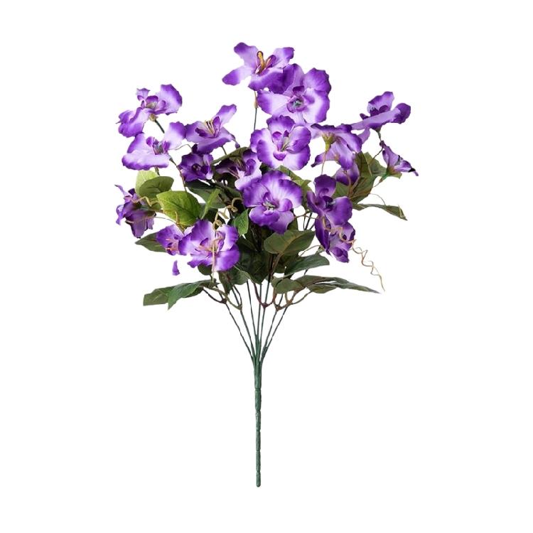 Realistic Looking 7 Heads Plastic Hibiscus Flower Arrangement Outdoor Artificial Flower Suitable For Garden Enhancement