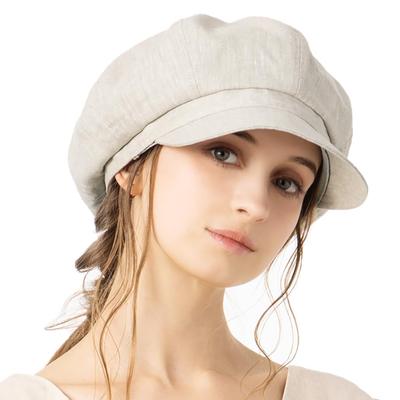 Newsboy Large Wide Cool To the SS Classical Newsboy UV Complete UV L [Loo&c] Women's Cap, Size, Brim, Touch, Linen, Cap, Protection, Blackout,