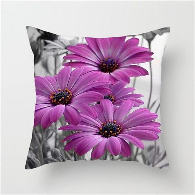 2 Federe Per Cuscini Decorative Con Girasoli 45x45 Cm, In Misto Cotone, Con Cerniera Nascosta