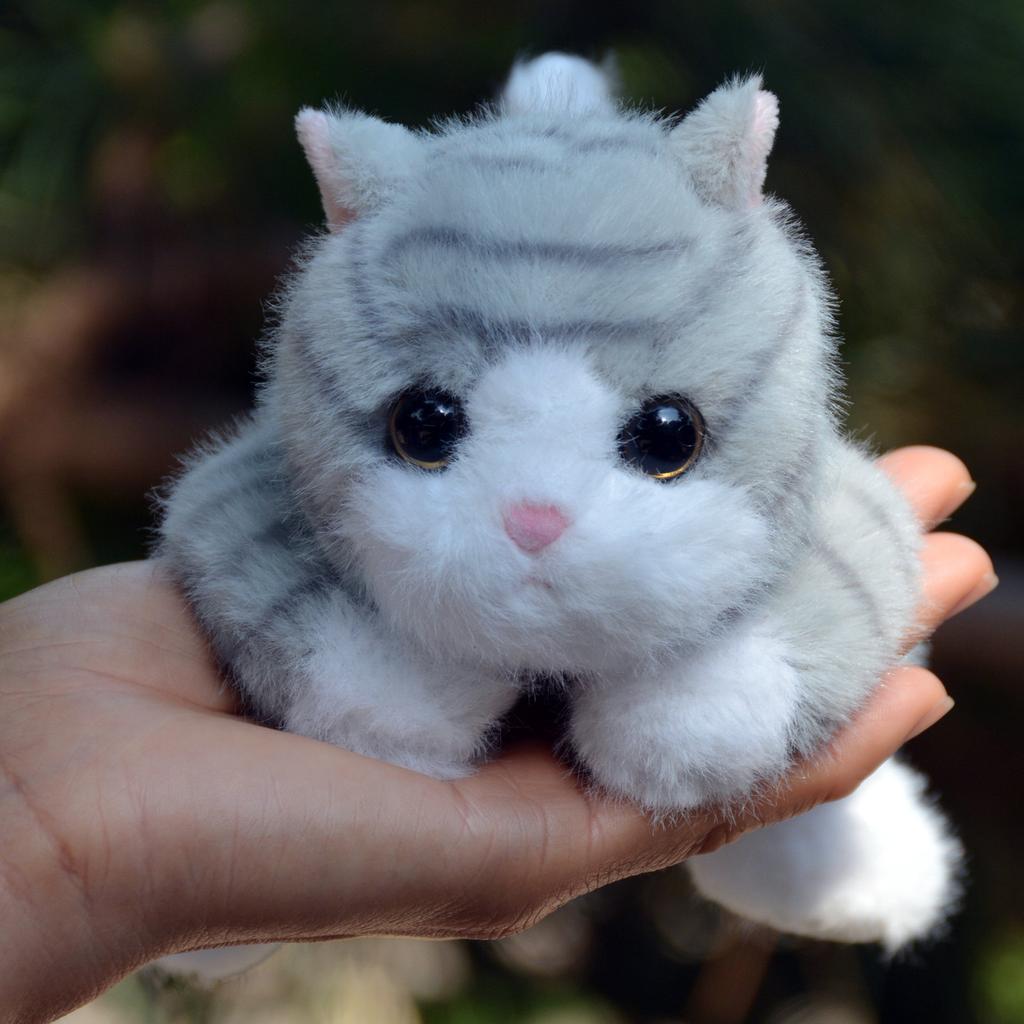 L18Cm Cute Kitten Plush Toy Yellow Male Kitten Shoulder-Resting Style Birthday Gift