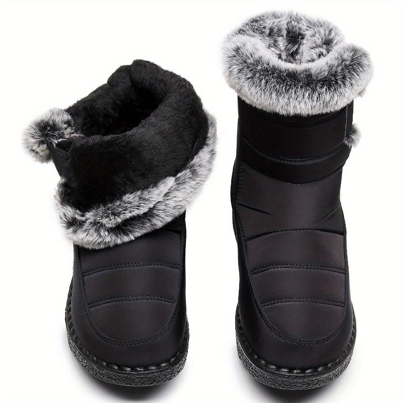 Wasserdichte Winterstiefel für Damen, neuer Kunstpelz, langer Plüsch-Schneestiefel, Plateaustiefeletten für Damen, warme Baumwoll-Paarschuhe