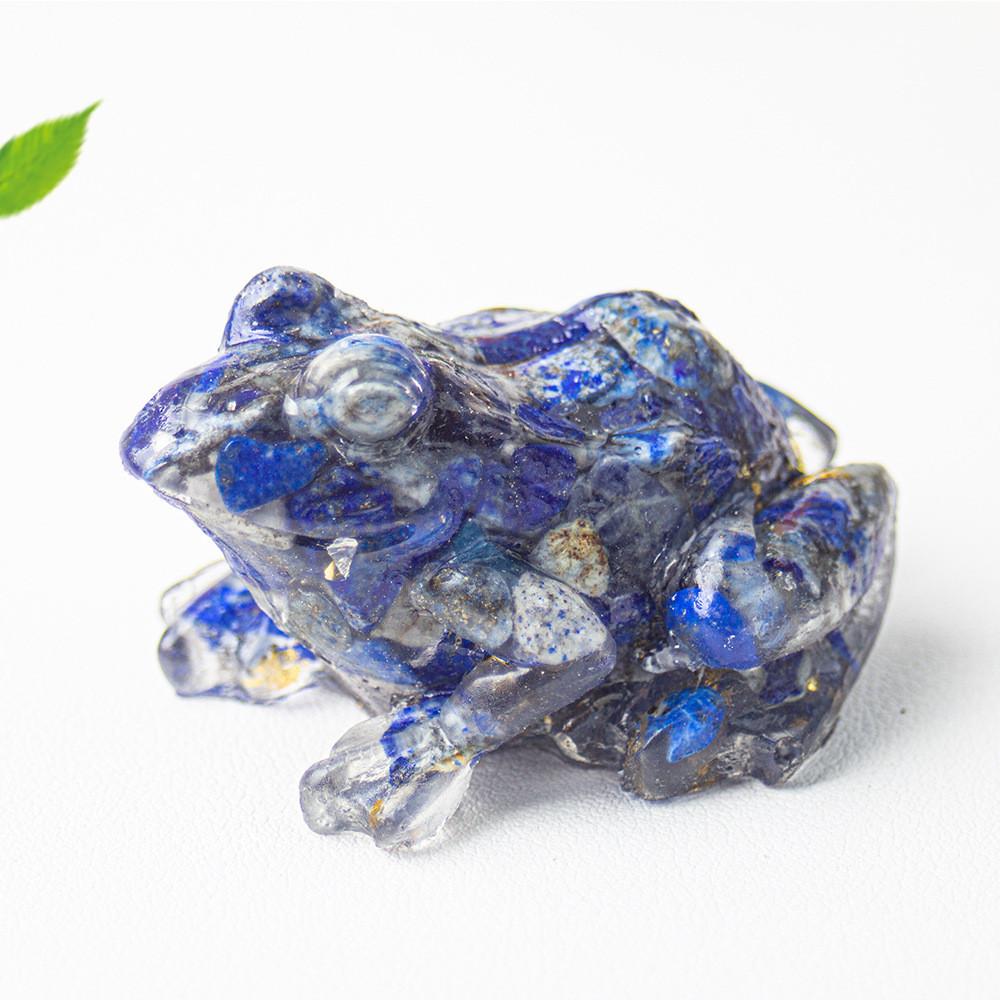 Crystal Resin Frog Aquarium Decor With Cute Design For Office Desk And Gift