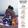 1pc Tom and Jerry Flannel Blanket Soft Warm Throw for Home, Office, Travel, All-Season Cozy Bedding Gift L1497