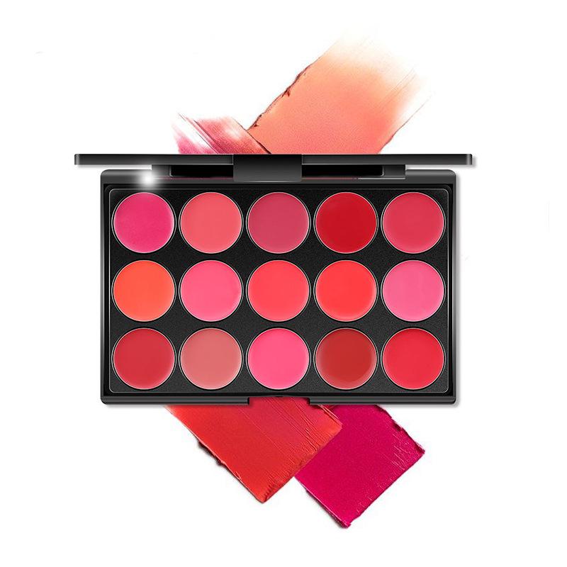 Cross-border 15-Color Moisturizing Lipstick Palette - Hydrating, Easy-to-Use, Portable, No Logo.