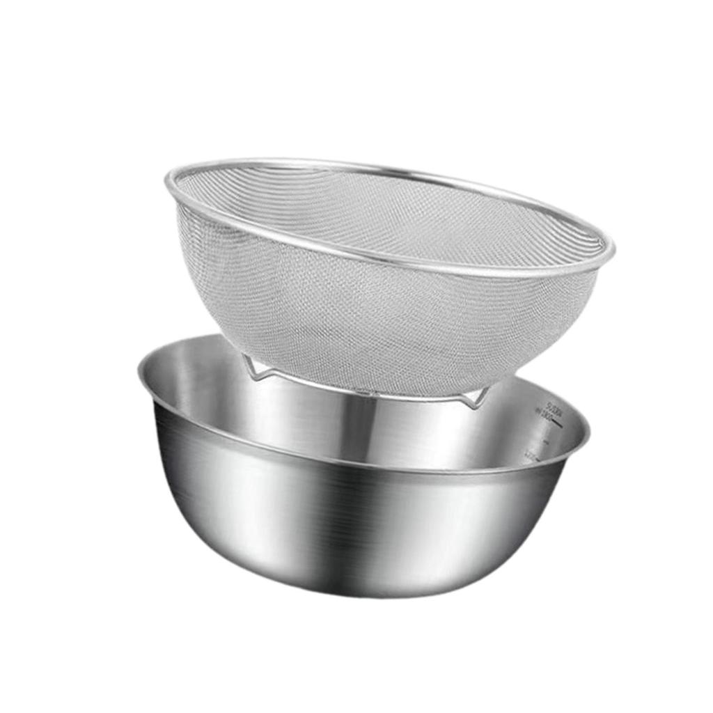 Stainless Steel Colander Basket with Basin Fine Mesh Strainer and Food Strainers Set