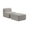 Modular compression sofa made of chenille fabric, filled with 30D high-resilience foam. Easy to move, non-slip base.-Gray