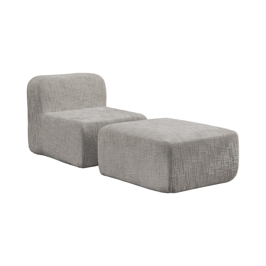Modular compression sofa made of chenille fabric, filled with 30D high-resilience foam. Easy to move, non-slip base.-Gray