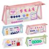 Transparent Pencil Case with Large Capacity Motivational Quote PVC Pouch for Students Waterproof Portable Clear Stationery Bag for School Exam Desk