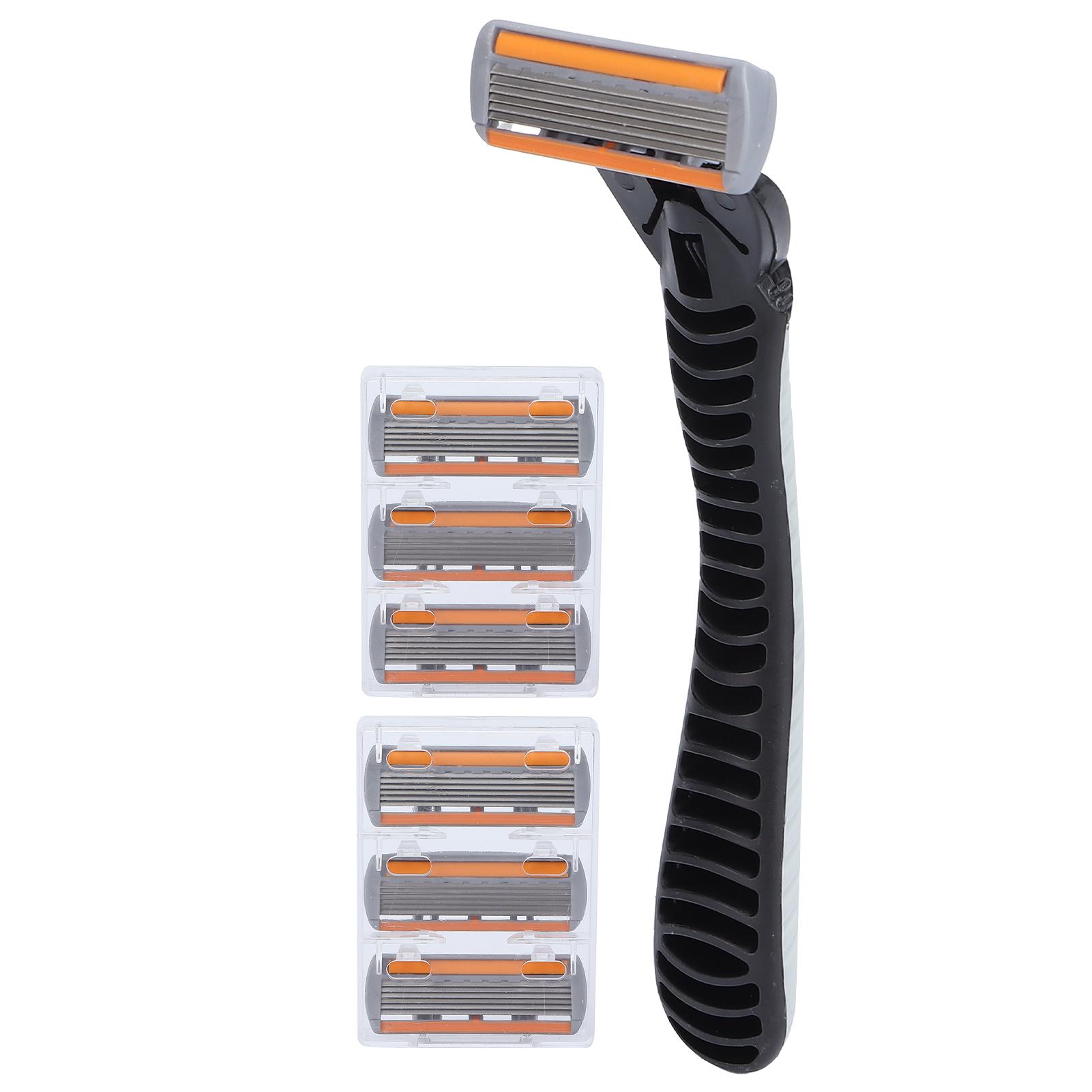 

Бритва с шестью лезвиями из нержавеющей стали, портативная бритва для бритья с ручкой из АБС-пластика для мужчин