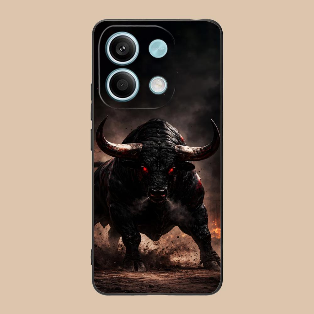 Bull Head Phone Case for POCO F8 F7 F6 F5 F4 F3 F2 Pro GT C75 C71 C65 C61 C40 Pro Ultra Soft TPU Shockproof Cover