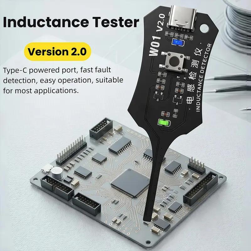 OSS W01 V2.0 Induktivitätsprüfer Motherboard-Spulenprüfer Elektronische Leiterplatte Induktor-Detektor für Handy-Motherboard-Komponenten