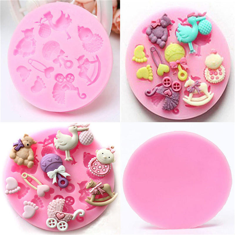 Baby Shower Silicone Fondant Cake Mould Mold Chocolate Baking Sugarcraft Decor MEIfang