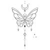 Sticker Tatuaggio Adesivo Lunga Striscia Totem Linea Dita Multi-Immagine Fiore Semplice Liscio Sole Luna Stella Schiena Vita Colonna Vertebrale