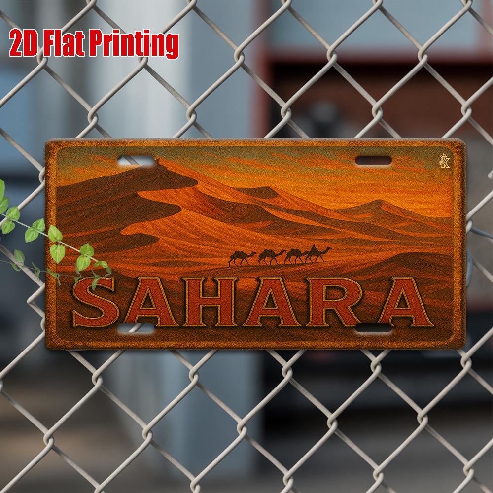 

Printing, , Sahara Dunes Caravan Metal License Plate, Decorative Signs & Plaques , Vintage Aluminum Sign, Perfect for Desert 15x30cm(5.9x7.8inch)