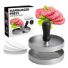 Aluminum Alloy Hamburger Meat Compactor,Plastic Handle Round Food Shrimp Cake Beef Cake Mold,Press Type Hamburger Meat Press