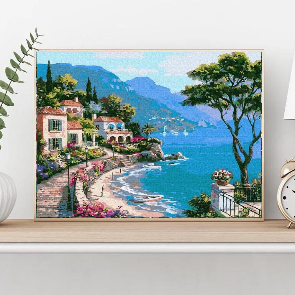 Malowanie Po Numerach Z Ramą Obrazy Do Malowania - Promenada 50X40 Cm
