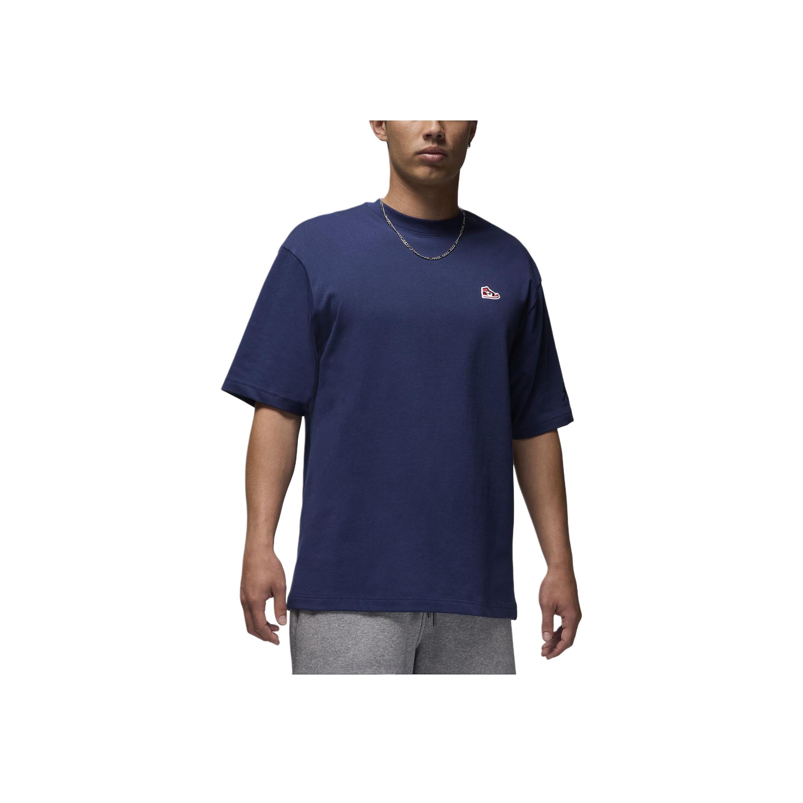 

Jordan Cotton Round Neck Short Sleeve T-Shirt Men tops Midnight-Navy FN5982-410 S