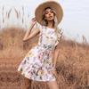 YYFS Women's Fashion Floral Print Summer Short Sleeve O-Neck Casual Dresses