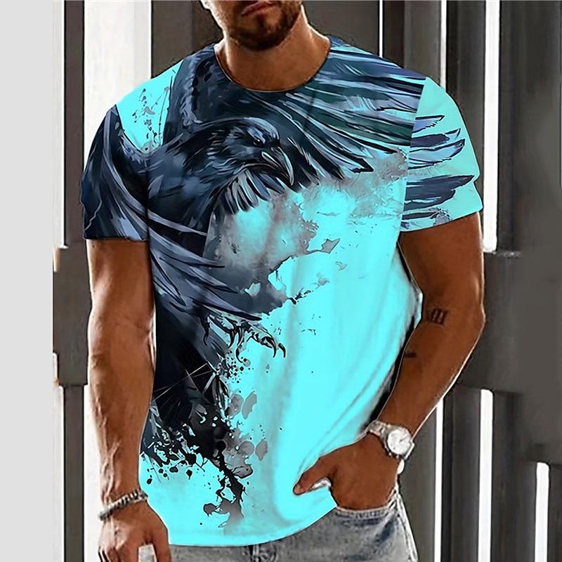 Wolf Eagle T-shirt animal 3D printed streetwear men's casual fashion oversized short-sleeve T-shirt clothing
