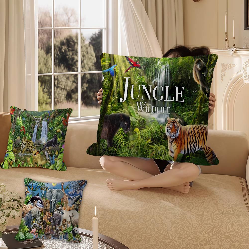 Jungle animals adventure Cushion Cover 30x50 Polyester Sofa Cushions Decorative Throw Pillows Home Decoration Pillowcover