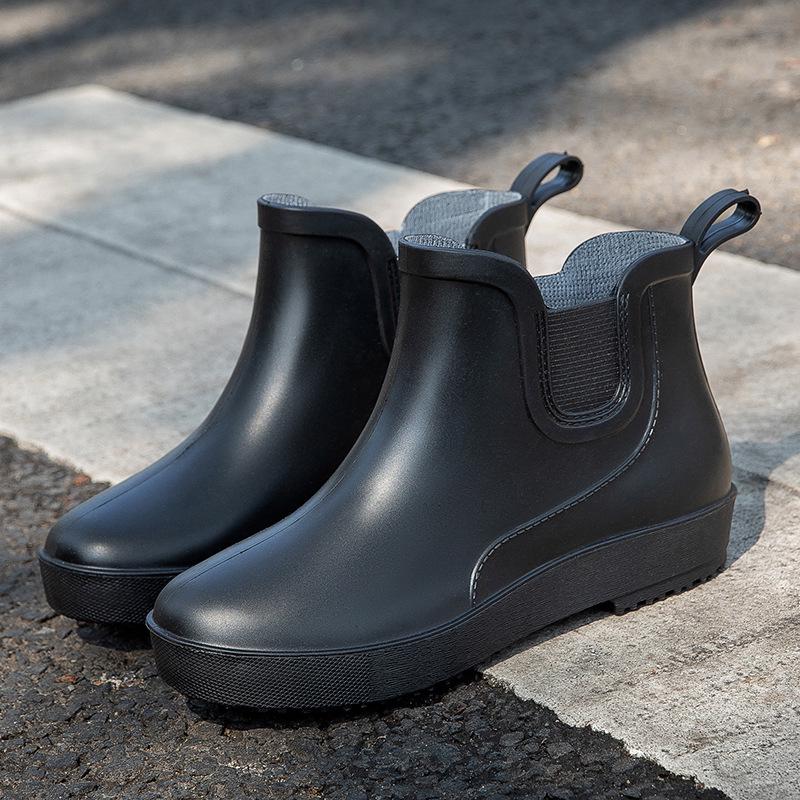 

Женские водонепроницаемые нескользящие модные резиновые сапоги - короткая трубка, толстая подошва, идеально подходят для активного отдыха, например, рыбалки и мытья автомобиля 37