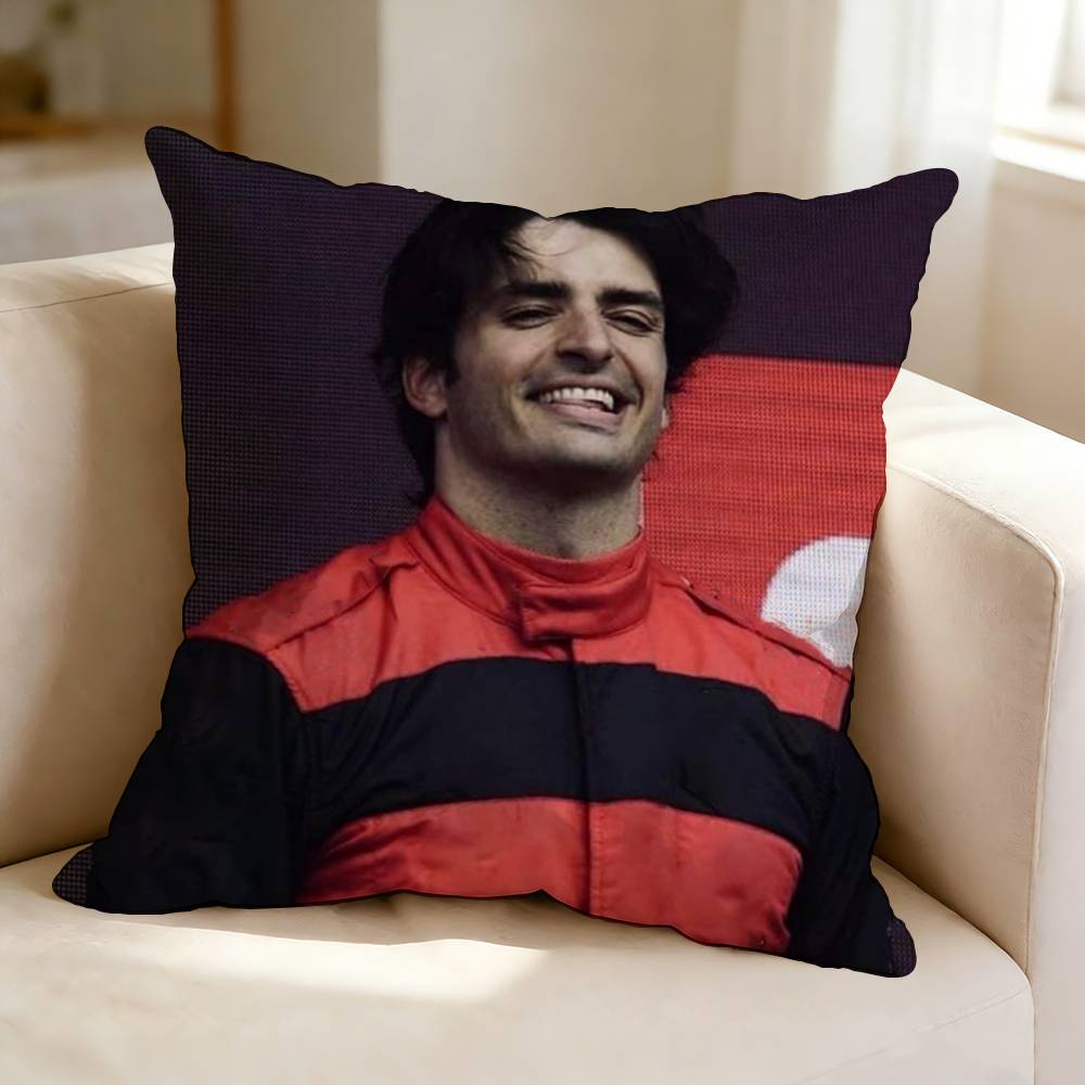 No  Spanish Driver CCarlos SSainz   Square DoubleSided Printed Pillow Case Bedroom Bedside Pillow Sofa Cushion Cover