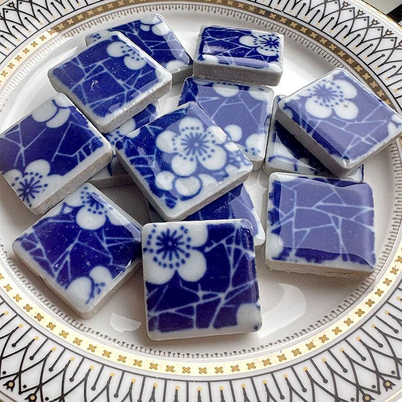 100g DIY Keramik Mosaikfliesen Glas Blatt Blütenblatt Form Handgemachte Ornamente Fliesen Wand Kunsthandwerk Kristall für Dekoratives Material 917