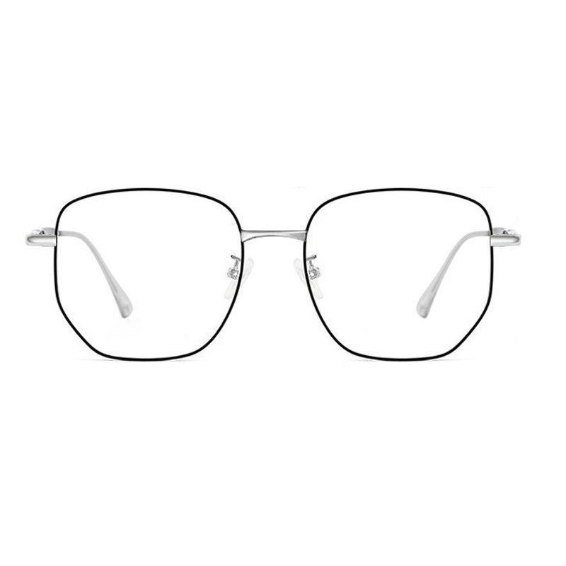 Student Glasses Frame Female Myopia Has Degree Anti-Blue Light, Large Metal Frame High-Value Flat Mirror