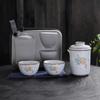 Ru Kiln Kuaike Cup Car Portable Travel Kung Fu Tea Set One Pot Two Cups Ceramic Ru Porcelain Customization