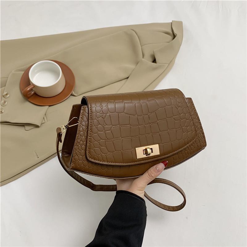 

Stylish Casual Women s Saddle Bag Trendy Crossbody Purse In Black White Khaki And Brown коричневий