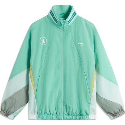 Li-Ning Sports Lifestyle Series Color Block Zipper Stand Collar Comfortable Breathable Loose Sports Windbreaker Unisex Outerwear AFDUC13-1