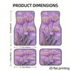 4pcs Car Floor Mats, Pink Heart Surrounding Flowers Dreamy Pattern Polyester Material Universal Fit Easy To Clean All-Season Use