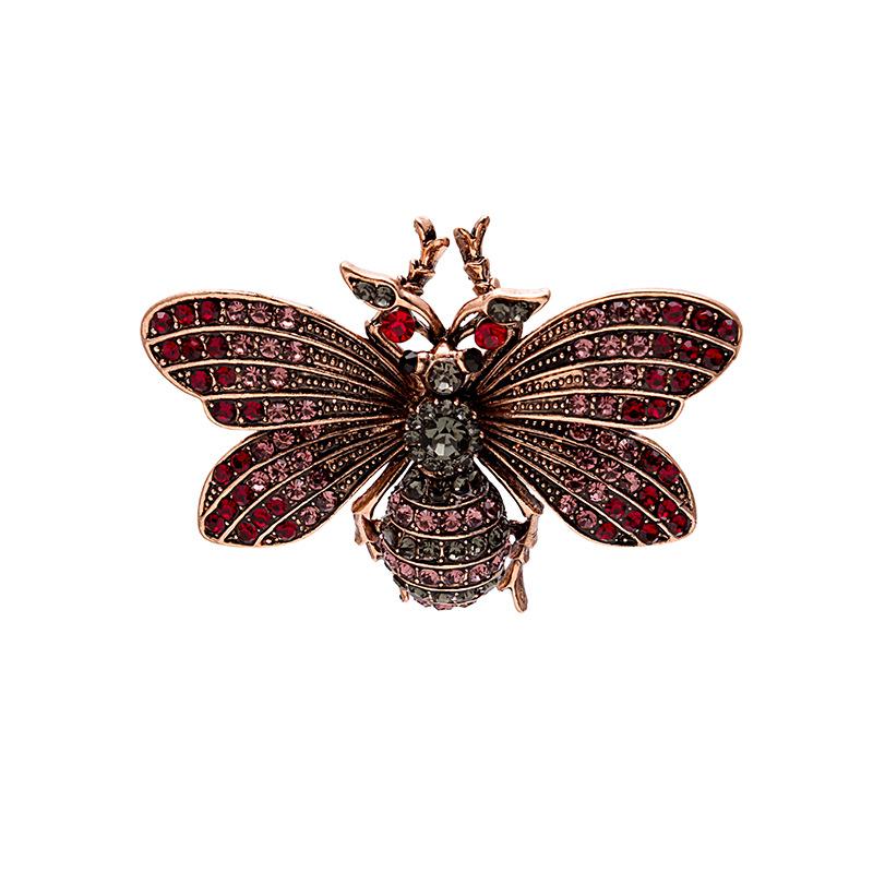 European And American Exquisite Retro Fashion Insect Dripping Oil Brooch Moth Bee Butterfly Brooch Corsage Accessories Female