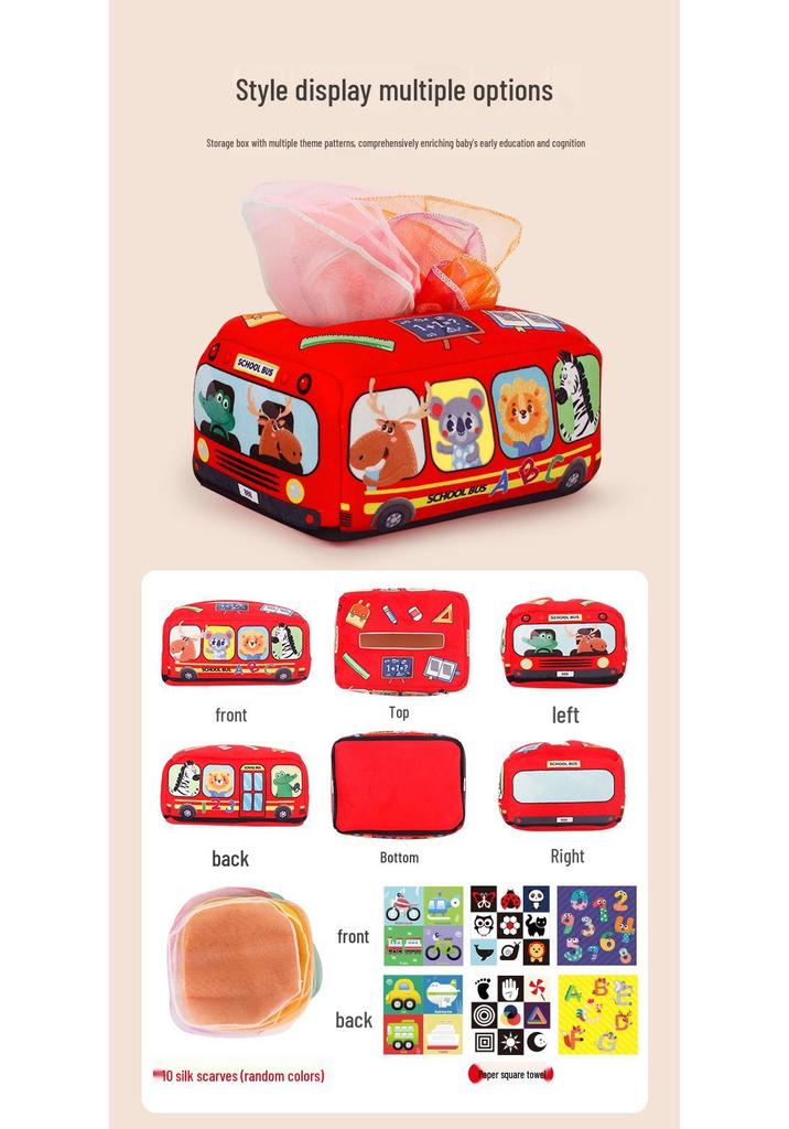 Indestructible Baby Tissue Box Toy: Early Learning Pull-Out Tissues for Ages 0-1