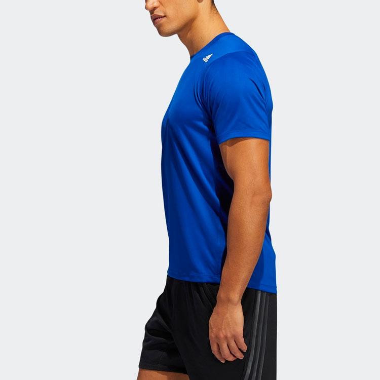 Adidas Solid Logo Sport Crew Neck Short Sleeve T-Shirt Men Tops Royal-Blue GC8345