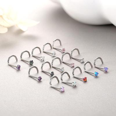 Bobisty Screw Nose Rings Surgical Stainless Steel Nose Studs for Women Men Hypoallergenic Labret Lip Nose Piercing Jewelry