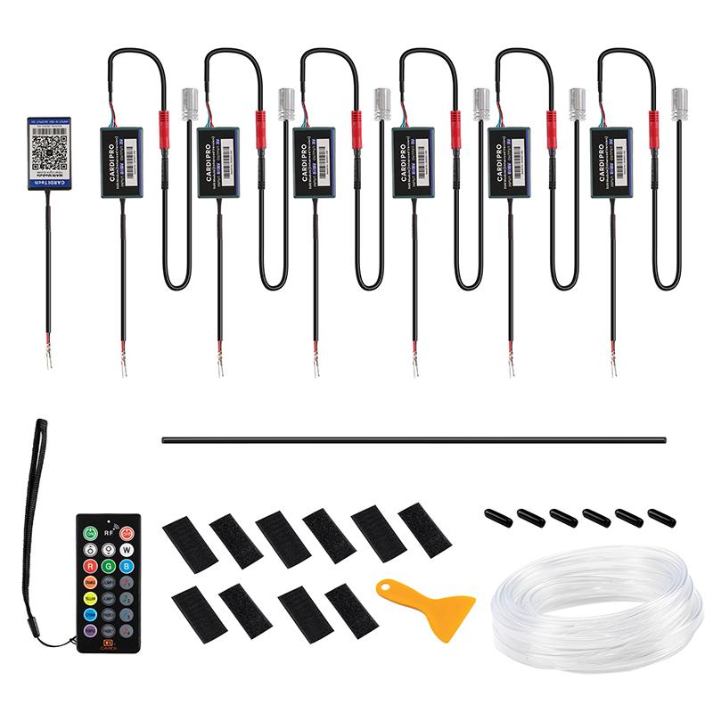 RGB Car Interior Ambient Light Neon Optical Fiber Strip Remote APP Bluetooth Control Thread-free Wireless Atmosphere