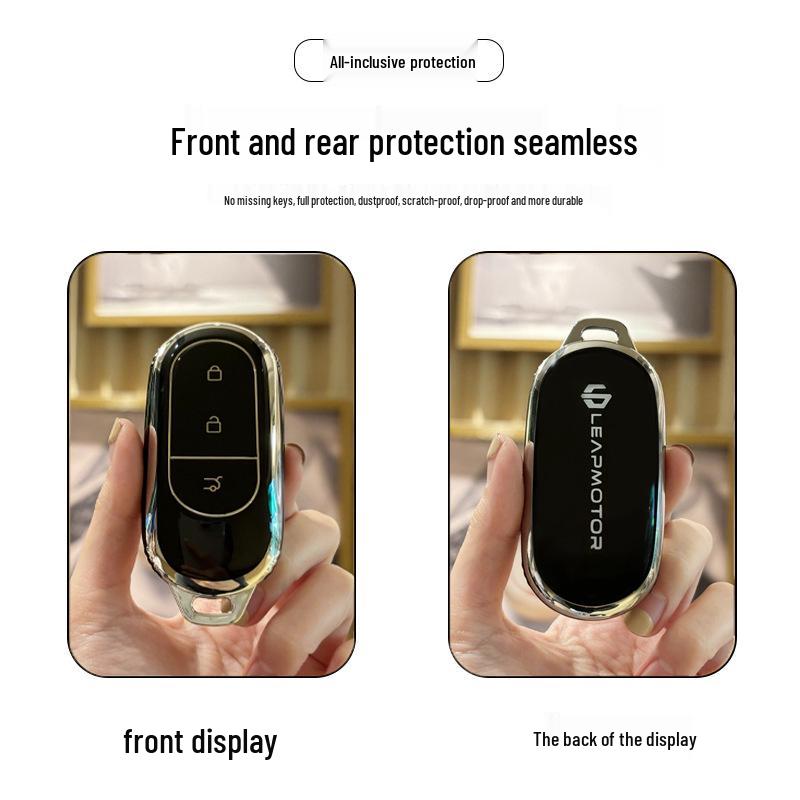 Leapmotor Autoschlüsselhülle: High-End Schutzhülle für die Modelle C11, T03, C01, S01 und C10, mit Schnalle für Männer und Frauen.