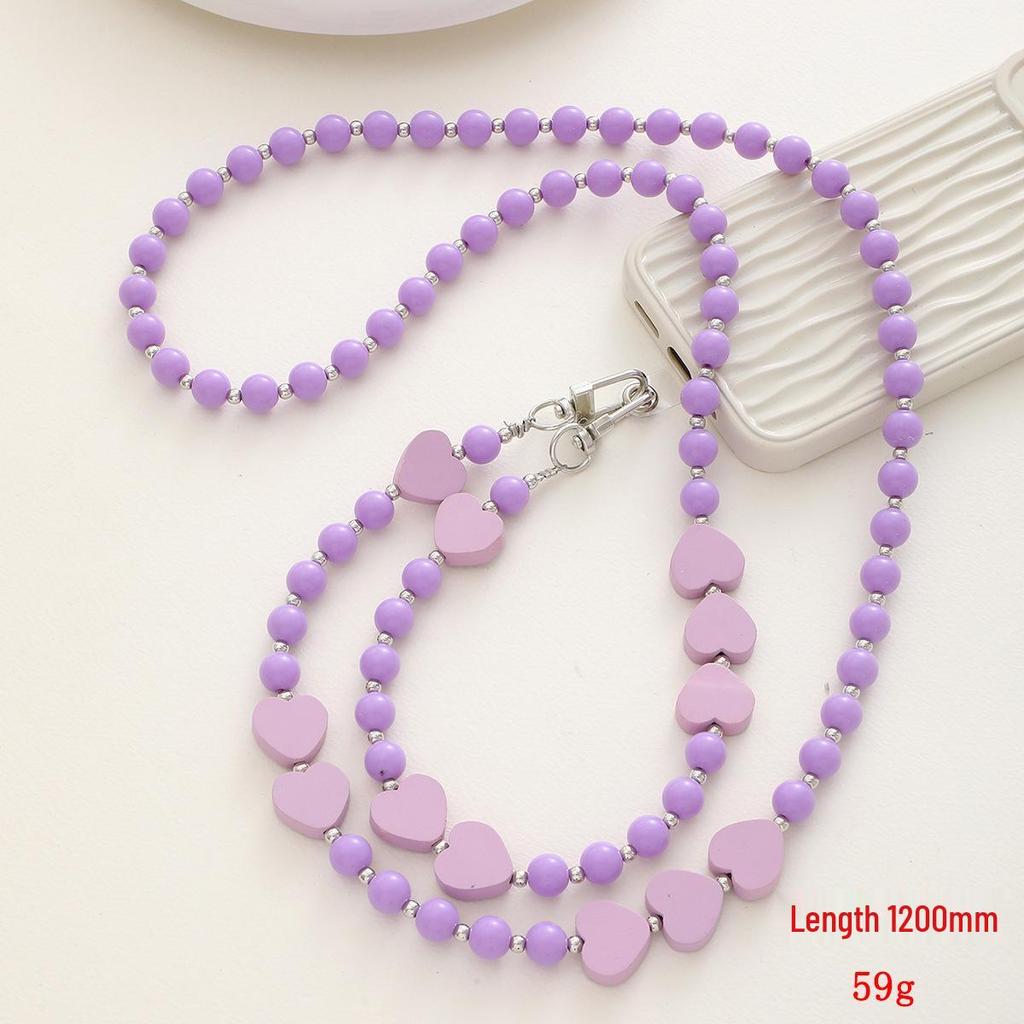Yi Lian Acrylic Beaded Phone Chain: Pearl Crossbody Strap Charm for Women