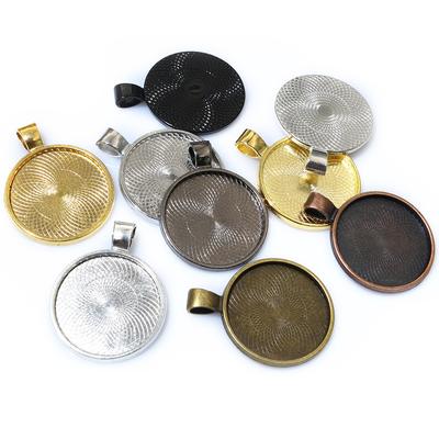 10pcs 25mm Inner Size Pendant Blank Base Setting Fit 25mm Round Cabochons Bezel Tray DIY Jewelry Making Accessories