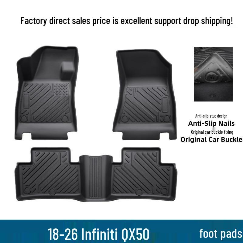 3D High-Edge Eco-Friendly TPE Floor Mats for Infiniti QX50 (2018-2026), Easy To Clean, Non-Slip Foot Mats
