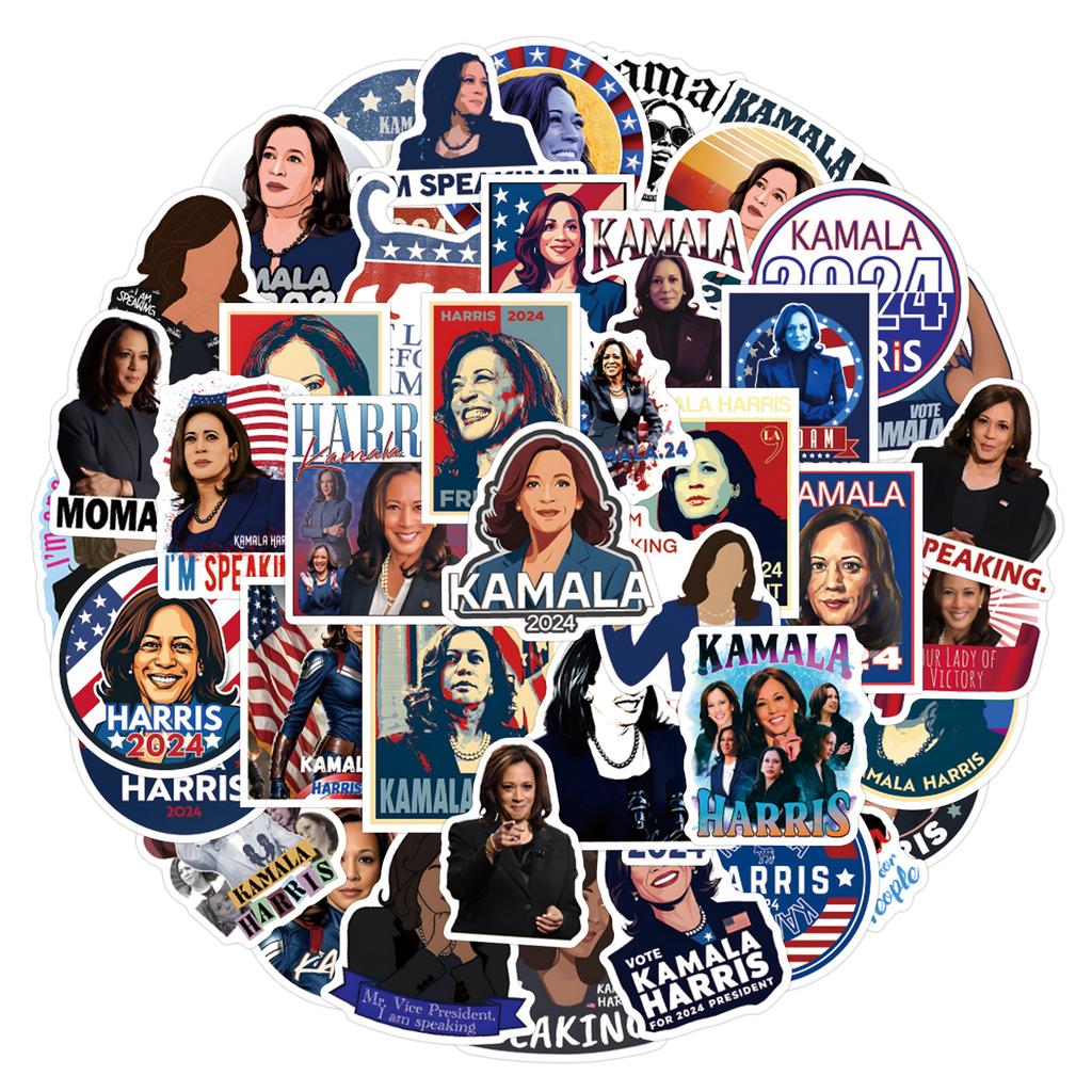 55 New Kamala Harris Graffiti Stickers Decorative Skateboard Mobile Phone Stickers
