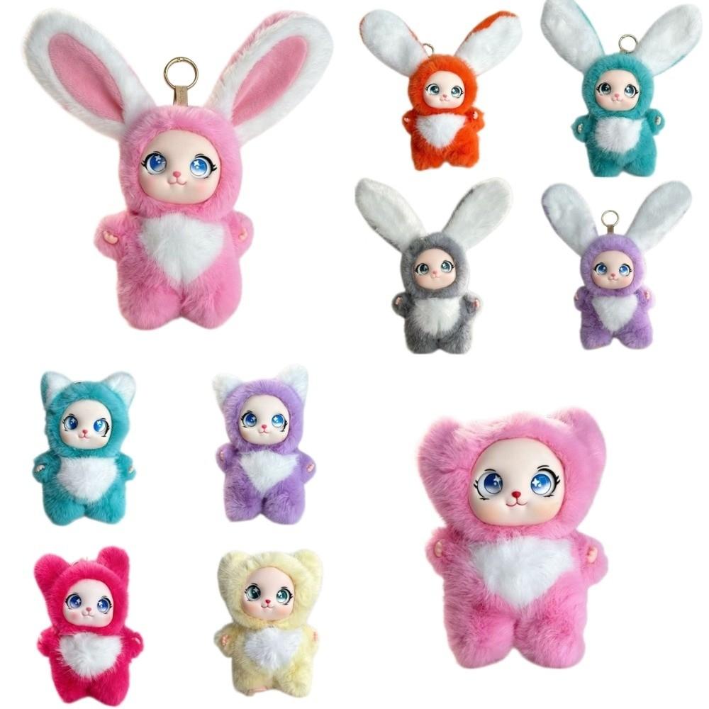 Big Ear Rabbit Plush Keychain Bag Hanging Bunny Plush Doll Pendant Rabbit Doll Figures Car Decor