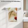 Peach Base White Calla Lily Ladybug Embroidery Bath Towel, Soft Absorbent Decor Bathroom Hand Towel