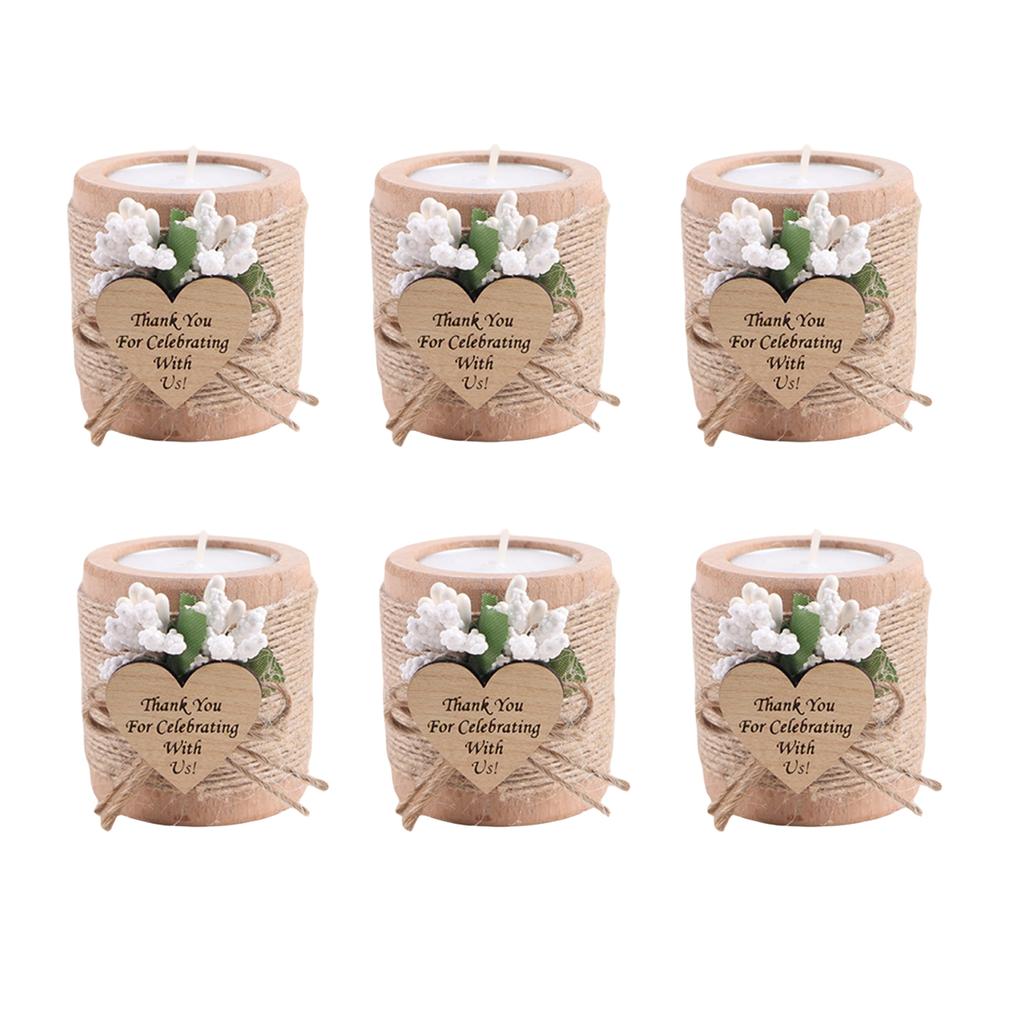 Guest Gift Candle for Wedding Wooden Tealight Candle Holders Bridal Shower Thank You Gifts for Baby Shower Christmas Candlestick