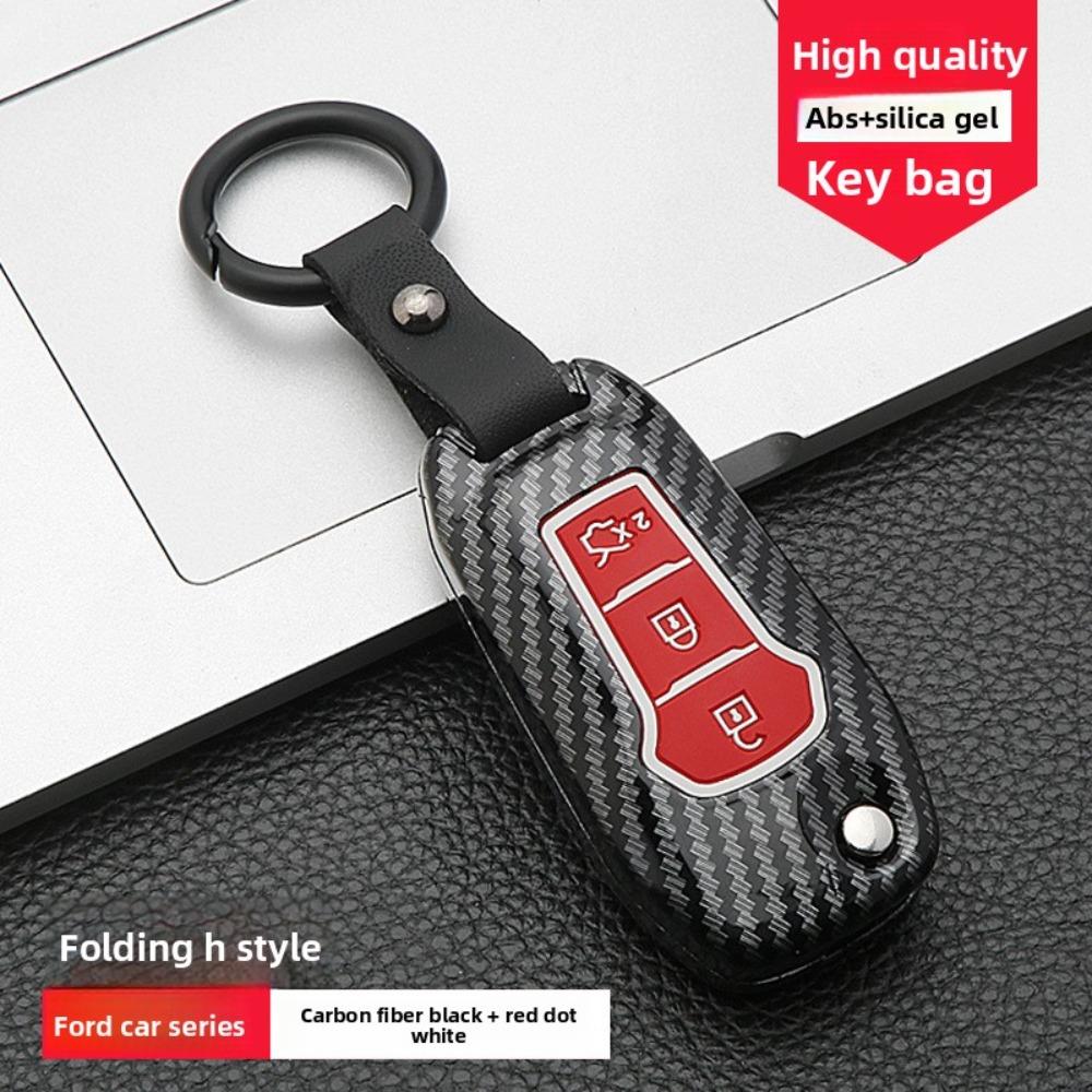 For Ford 2019 Mondeo Key Case Carbon Fiber Cover for Escape Taurus Foldable Key Shell