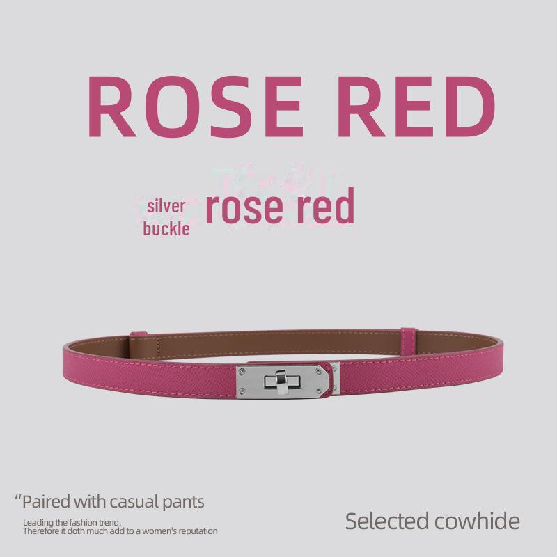 Vintage Stil Echtes Leder Damen Skinny Taillengürtel zur Kleiderdekoration