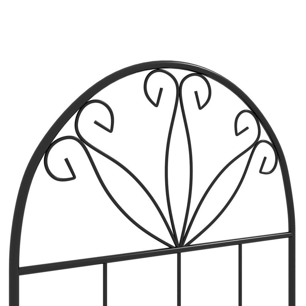 Garden Trellis Set of 2 Metal Support for Climbing Plants - 51 X 120 Cm Black